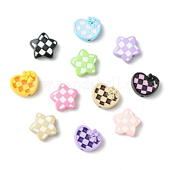 36Pcs 18 Styles Hounds Tooth Pattern Paint Alloy Beads&nbsp;FIND-CJ0003-27