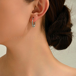 Vintage Style 304 Stainless Steel Threaded Hoop Earrings for Women&nbsp;MF8184