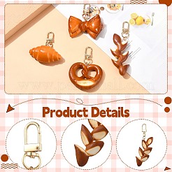 1 Set 4Pcs 4 Styles Simulated Alkaline Water Bread Keychains&nbsp;ST-CJ0028-10