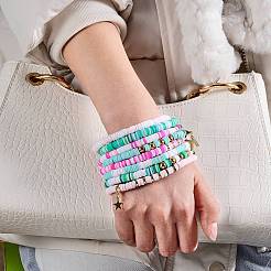 Polymer Clay Heishi Beads Stretch Bracelets Sets&nbsp;BJEW-SZ0001-51