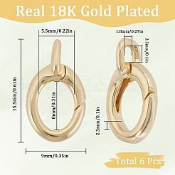 6Pcs Brass Spring Gate Rings&nbsp;FIND-SC0010-95