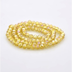 AB Color Plated Faceted Rondelle Electroplate Glass Beads Strands&nbsp;GLAA-A024D-AB12