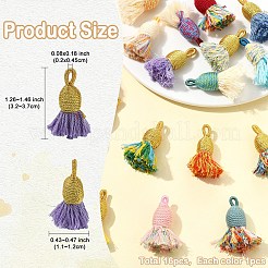 16Pcs 16 Colors Cotton Tassel Pendants&nbsp;FIND-YW0010-28
