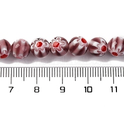 Handmade Millefiori Lampwork Beads Strands&nbsp;LAMP-G164-05O