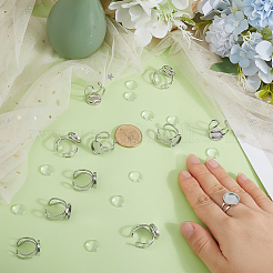 10Pcs 201 Stainless Steel Cuff Pad Ring Settings&nbsp;STAS-ME0002-81