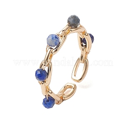 Brass Cable Chain Shape Open Cuff Rings&nbsp;RJEW-JR00712
