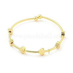 Heart Brass Bangles for Women&nbsp;BJEW-Z062-16G