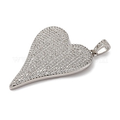 Brass Micro Pave Clear Cubic Zirconia Pendants&nbsp;KK-U076-17P