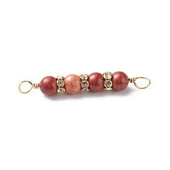 Natural Mixed Gemstone Connector Charms&nbsp;PALLOY-JF01891
