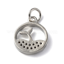 Brass Micro Pave Cubic Zirconia Charms&nbsp;ZIRC-F131-18P
