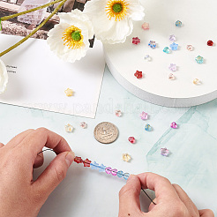 220Pcs 22 Style Transparent Spray Painted Glass Beads&nbsp;GLAA-CW0001-02