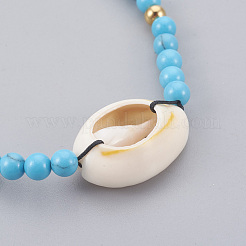 Synthetic Turquoise(Dyed) Braided Bead Bracelets&nbsp;BJEW-JB04078-01