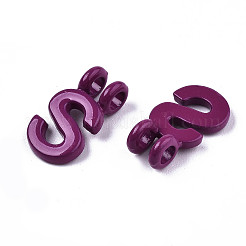 Spray Painted Alloy  2-Loop Link Pendants&nbsp;PALLOY-T075-48S-RS