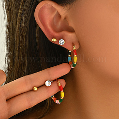 3 Pairs 201 Stainless Steel Classic Sweet Earring Sets&nbsp;SI9311