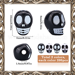 200Pcs 2 Styles Halloween Resin Beads&nbsp;FIND-SC0011-66