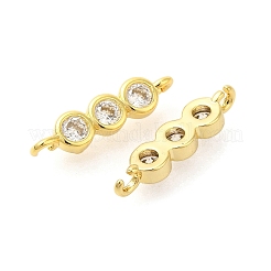 Rack Plating Brass Micro Pave Cubic Zirconia Links&nbsp;KK-S396-62G