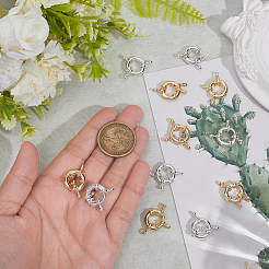 12Pcs 2 Colors Brass Spring Ring Clasps&nbsp;KK-BBC0024-18A
