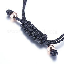 Adjustable Brass Braided Beaded Bracelets&nbsp;BJEW-F282-22RG-RS