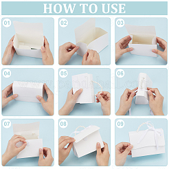 Wedding Paper Candy Gift Packaging Boxes with Polyester Ribbon and PVC Bead Chain&nbsp;CON-WH0089-68