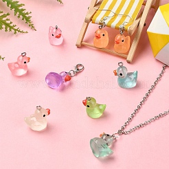21Pcs 7 Styles Luminous Transparent Resin Pendants&nbsp;RESI-YW0001-82