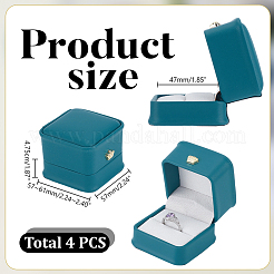 Imitation Leather Covered Plastic Jewelry Ring Boxes&nbsp;OBOX-WH0085-173A