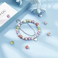 Spray Painted Acrylic Beads&nbsp;ACRP-PH0001-03-WH