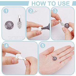 100Pcs 4 Colors Alloy Glue-on Flat Pad Bails&nbsp;FIND-AR0006-02