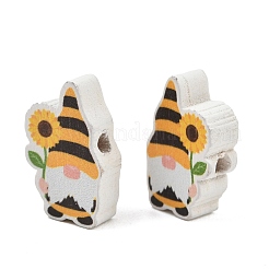 Printed Poplar Wood Beads&nbsp;WOOD-Z008-01K
