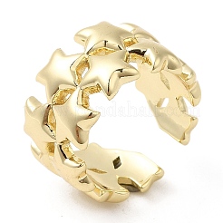 Brass Star Open Cuff Rings&nbsp;RJEW-K089-02G