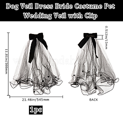 1PC Polyester Dog Pet Wedding Bride Veil&nbsp;AJEW-GF0010-48B