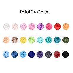 240g 24 Colors Handmade Polymer Clay Beads&nbsp;CLAY-JP0001-09-4mm