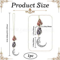 Nuggets Natural Red Jasper & Amethyst Pouch Pendant Decorations&nbsp;HJEW-WH20002-03B