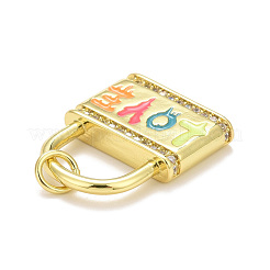 Rack Plating Brass Cubic Zirconia Pendants&nbsp;KK-E262-09G