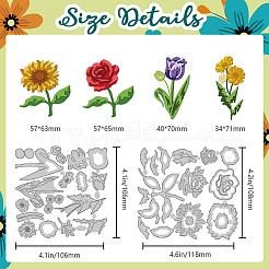 2Pcs 2 Styles Flower Carbon Steel Cutting Dies Stencils&nbsp;DIY-WH0309-3123