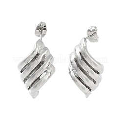 Twist Rhombus Brass Stud Earrings&nbsp;EJEW-Q811-24P