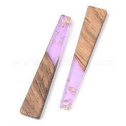 Transparent Resin & Walnut Wood Pendants&nbsp;RESI-S389-043A-B01