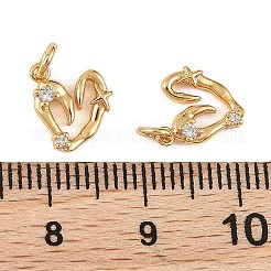 SHEGRACE Valentine's Day Brass Micro Pave Clear Cubic Zirconia Charms&nbsp;XGRQ4N919-704G