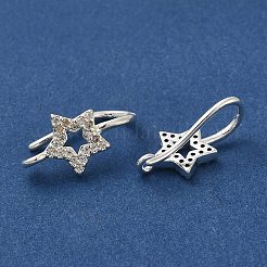 Rack Plating Brass Micro Pave Clear Cubic Zirconia Earring Hooks&nbsp;KK-A231-08S