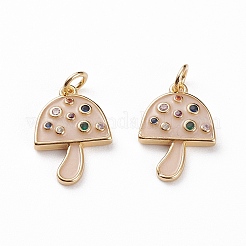 Brass Micro Pave Colorful Cubic Zirconia Pendants&nbsp;X-KK-C100-09G