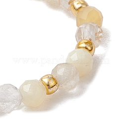 Natural Rutilated Quartz Beaded Stretch Rings&nbsp;RJEW-JR00867-05