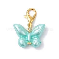 Opaque Acrylic Imitation Pearl Butterfly Pendant Decorations&nbsp;HJEW-JM03919-02
