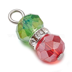 Brass Rhinestone & Glass Pendants&nbsp;PALLOY-JF03002