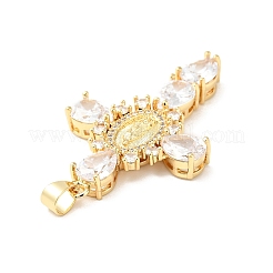 Rack Plating Brass Micro Pave Cubic Zirconia Pendants&nbsp;ZIRC-I059-15G-06