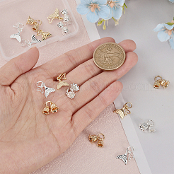 16Pcs 4 Styles Rack Plating Brass Pendants&nbsp;KK-CA0002-55