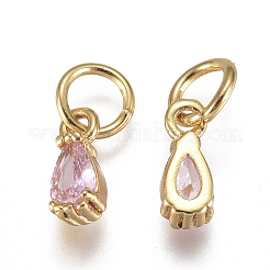 Brass Micro Pave Cubic Zirconia Charms&nbsp;ZIRC-F111-04G-04