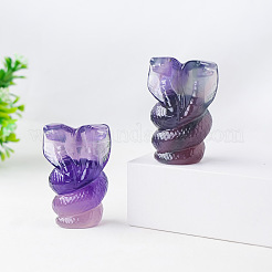 Natural Amethyst Carved Healing Snake Figurines&nbsp;PW-WG46261-01