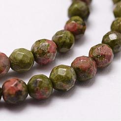 Natural Unakite Beads Strands&nbsp;G-D840-45-4mm