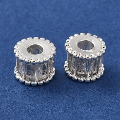 Rack Plating Brass Pave Clear Cubic Zirconia Beads&nbsp;KK-M285-29S