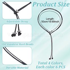 24Pcs 4 Colors Waxed Polyester Cords Necklaces Making&nbsp;NJEW-DR00014
