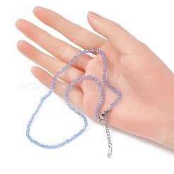 6Pcs 6 Colors Glass Faceted Rondelle Beaded Necklaces with 304 Stainless Steel End Chains&nbsp;NJEW-JN05494